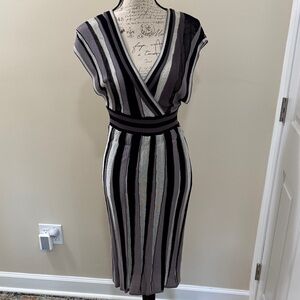 Striped V-Neck Dress